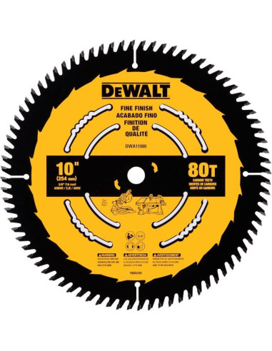 Sierra de mesa DEWALT 25,4 cm 80 dientes acabado fino