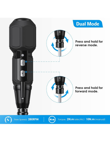 Destornillador Eléctrico AMIR Inalámbrico 3.6V con Luz LED