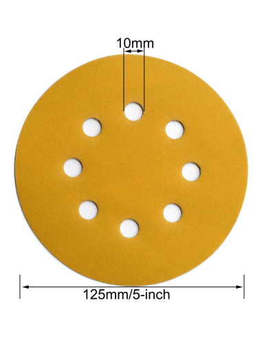 Discos de Lijado Aiyard 13 cm 320 Granos Velcro 50 Piezas