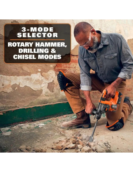 Martillo Rotativo Inalámbrico RIDGID 18V 1 pulg. SDS-Plus Martillo Rotativo Inalámbrico RIDGID 18V 1 pulg. SDS-Plus