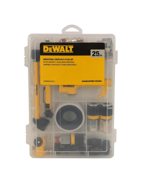 Kit de Acopladores DEWALT 25 Piezas 1/4" Industrial Kit de Acopladores DEWALT 25 Piezas 1/4" Industrial