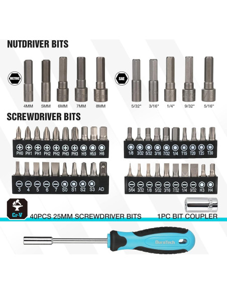 Kit de Herramientas Mecánicas DURATECH 121 Piezas con Caja Kit de Herramientas Mecánicas DURATECH 121 Piezas con Caja