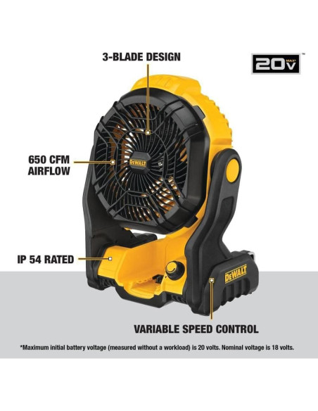 Ventilador Portátil Dewalt 20V MAX Sin Cable DCE512B Ventilador Portátil Dewalt 20V MAX Sin Cable DCE512B