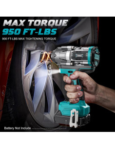 Llave de impacto inalámbrica DIYtoolifz 1/2" 1200 N.m 2