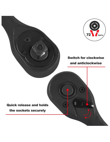 Juego de Enchufes de Impacto EGOFIX 50 Piezas 3/8" SAE y Métrico