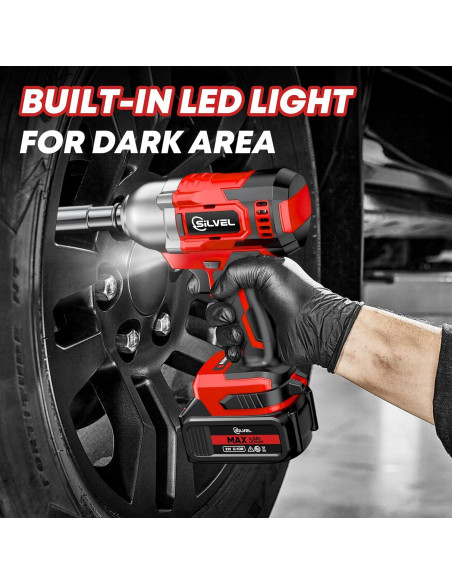 Llave de impacto inalámbrica SILVEL 650N.m 3300RPM 4.0Ah Llave de impacto inalámbrica SILVEL 650N.m 3300RPM 4.0Ah