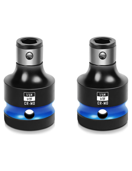 Adaptadores de Socket 1/2 a 1/4 BLACKROBOT 2PCS Acero Cr-Mo Adaptadores de Socket 1/2 a 1/4 BLACKROBOT 2PCS Acero Cr-Mo