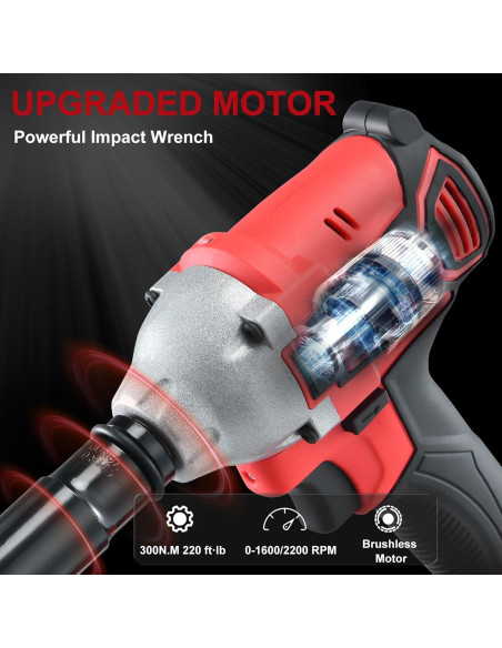 Llave de Impacto AOBEN 1/2" 21V 300N.m Inalámbrica con 2 Baterías Llave de Impacto AOBEN 1/2" 21V 300N.m Inalámbrica con 2 Baterías