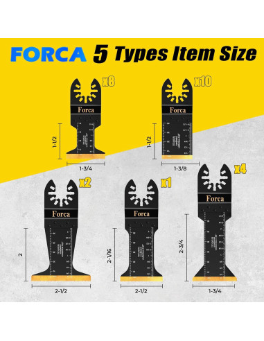 Cuchillas Oscilantes Forca 25pcs Titanio Corte Metal Madera
