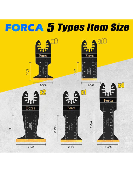 Cuchillas Oscilantes Forca 25pcs Titanio Corte Metal Madera Cuchillas Oscilantes Forca 25pcs Titanio Corte Metal Madera