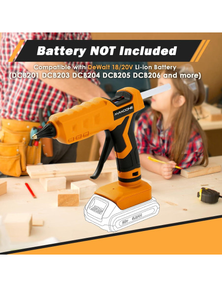 Pistola de Pegamento Inalámbrica MAXDONE 100W para Dewalt Pistola de Pegamento Inalámbrica MAXDONE 100W para Dewalt
