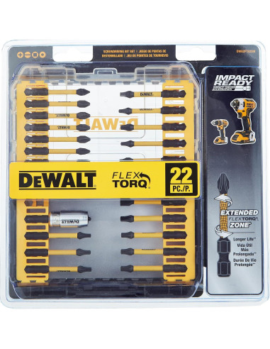 Juego de Puntas DEWALT FlexTorq 22 Piezas para Impacto