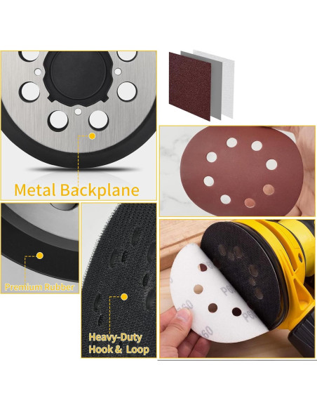 Pad de metal DeWalt DWE6423 con 12 discos de lijado Pad de metal DeWalt DWE6423 con 12 discos de lijado
