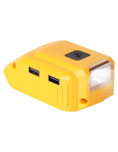 Adaptador de Batería Dewalt DCB090 con Luz LED y USB Adaptador de Batería Dewalt DCB090 con Luz LED y USB