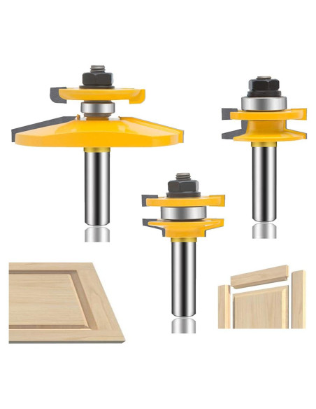 Juego de Brocas de Router OLETBE 3 Pcs 12mm Carburo Juego de Brocas de Router OLETBE 3 Pcs 12mm Carburo