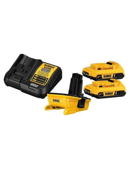 Kit Adaptador Batería DEWALT 20V MAX con 2 Baterías y Cargador Kit Adaptador Batería DEWALT 20V MAX con 2 Baterías y Cargador