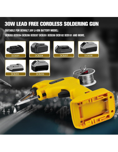 Kit Soldador Inalámbrico RexLeLXB 30W para Dewalt 20V