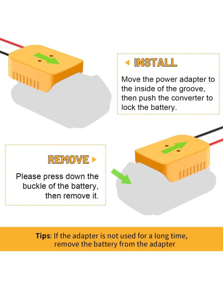 Adaptador para Batería Dewalt 20V Kzreect con Interruptor Adaptador para Batería Dewalt 20V Kzreect con Interruptor
