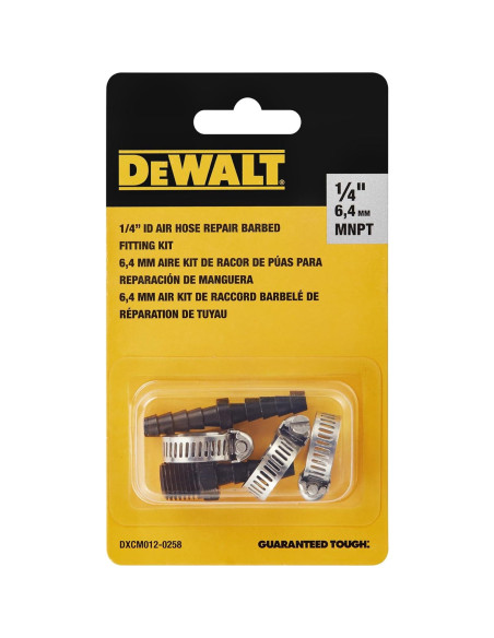 Kit de Reparación de Manguera DEWALT 1/4" Aluminio Ligero Kit de Reparación de Manguera DEWALT 1/4" Aluminio Ligero