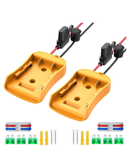 Adaptador de Batería Dewalt 20V Azocek con Fusible y Cable 12AWG Adaptador de Batería Dewalt 20V Azocek con Fusible y Cable 12AWG