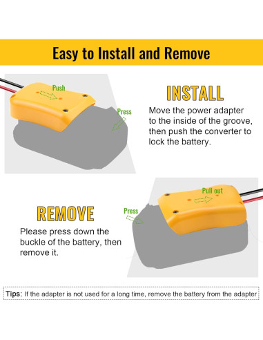 Adaptador de Batería Dewalt 20V Azocek con Fusible y Cable 12AWG
