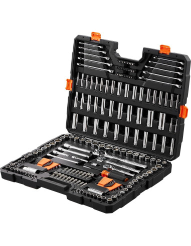 Juego de Herramientas Mecánicas VEVOR 205 Pcs Acero Vanadio