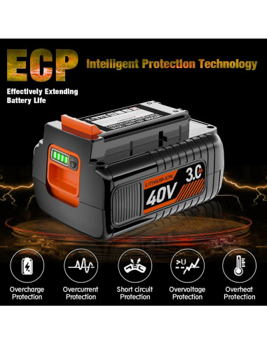 Batería Li-ion 40V DSANKE para Black+Decker 3000mAh