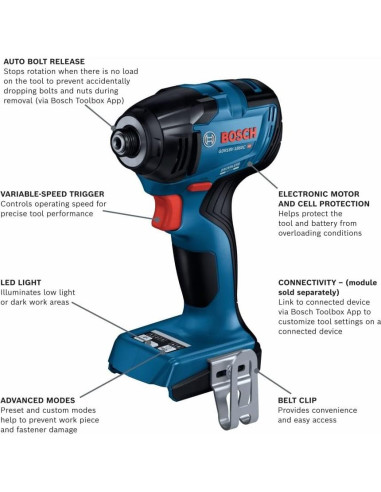 Destornillador de Impacto Bosch GDR18V-1860CN 18V 211,64 Nm