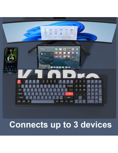 Teclado Mecánico Inalámbrico Keychron K10 Pro 108 Teclas Retroiluminado