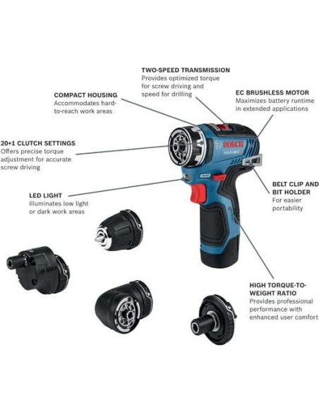 Kit Combo Bosch 12V Max Taladro Chameleon y Multiuso Starlock Kit Combo Bosch 12V Max Taladro Chameleon y Multiuso Starlock