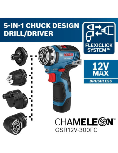 Kit Combo Bosch 12V Max Taladro Chameleon y Multiuso Starlock