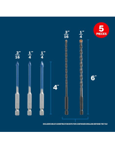 Juego de Brocas para Azulejos Bosch PTBXMC05 5 Piezas 2