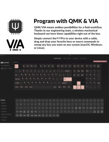 Teclado Mecánico Inalámbrico Keychron K10 Pro 108 Teclas Retroiluminado
