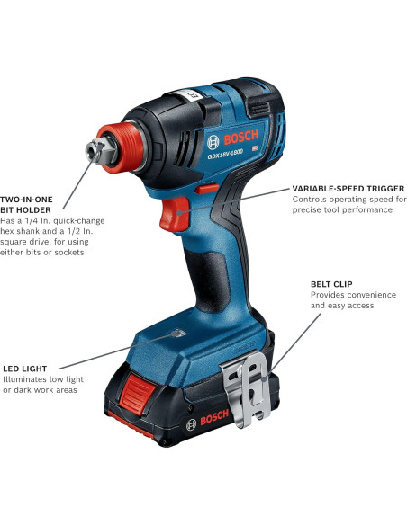 Kit de 6 Herramientas Bosch GXL18V-601B25 18V con Baterías Kit de 6 Herramientas Bosch GXL18V-601B25 18V con Baterías