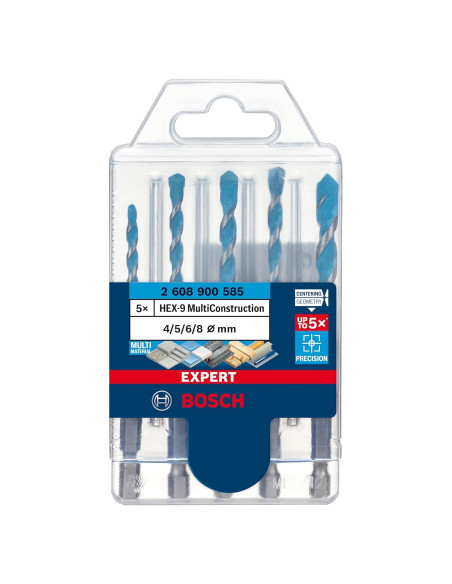 Juego de Brocas MultiConstrucción Bosch EXPERT HEX-9 4-8 mm Juego de Brocas MultiConstrucción Bosch EXPERT HEX-9 4-8 mm