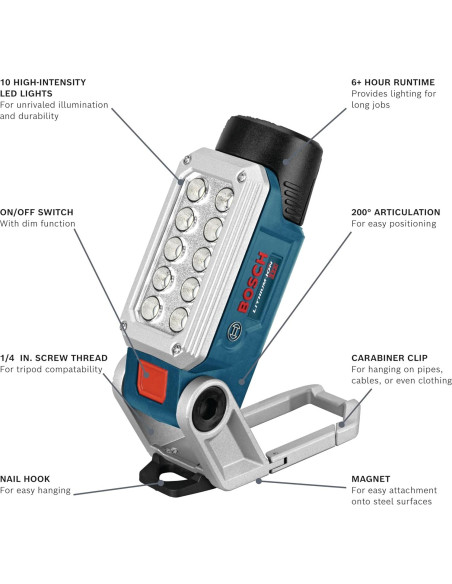 Luz de Trabajo Bosch 12V Max FL12 LED 10 Luces Luz de Trabajo Bosch 12V Max FL12 LED 10 Luces