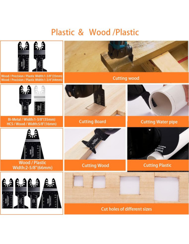 Kit 120 Cuchillas de Sierra Oscilante Hanida para Madera y Metal