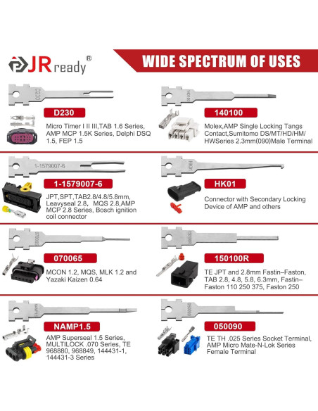 JRready ST5354 Kit Extracción Terminales Automotrices 8 Piezas JRready ST5354 Kit Extracción Terminales Automotrices 8 Piezas