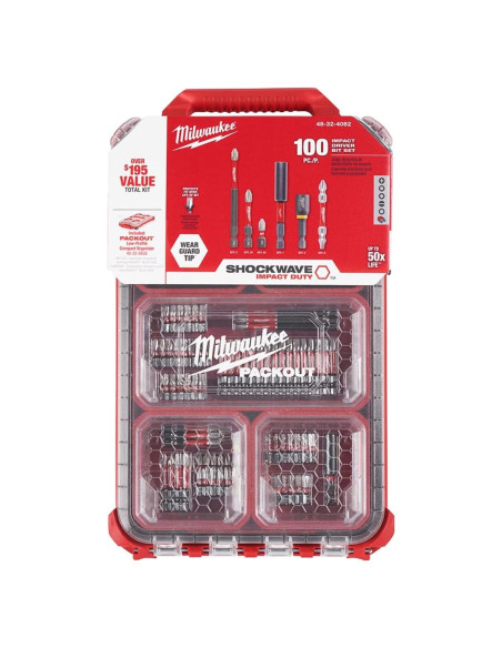 Conjunto de Puntas para Destornillador Milwaukee 100 Piezas Conjunto de Puntas para Destornillador Milwaukee 100 Piezas