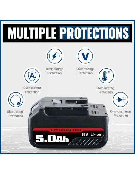 Batería Li-ion 18V 5.0Ah Prezoye para Bosch BAT609 Batería Li-ion 18V 5.0Ah Prezoye para Bosch BAT609