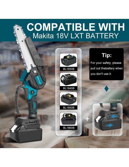 Mini Motosierra Inalámbrica QSDXNYDC 6" para Makita 18V Mini Motosierra Inalámbrica QSDXNYDC 6" para Makita 18V