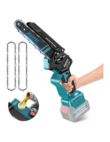Mini Motosierra Inalámbrica ZUYIYI 15 cm 18V con Lubricación Mini Motosierra Inalámbrica ZUYIYI 15 cm 18V con Lubricación