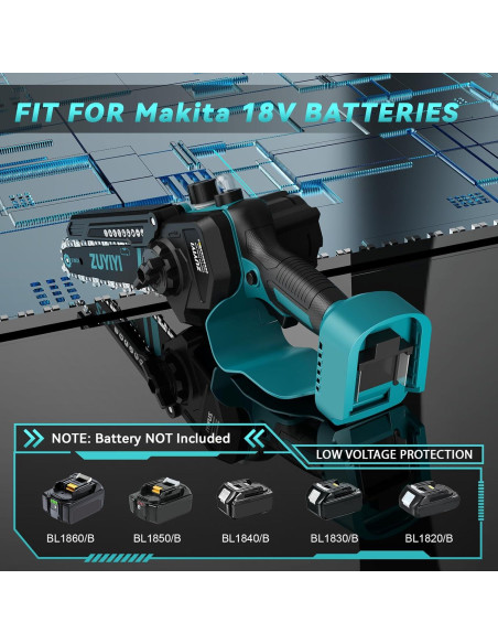 Mini Motosierra Inalámbrica ZUYIYI 15 cm 18V con Lubricación Mini Motosierra Inalámbrica ZUYIYI 15 cm 18V con Lubricación