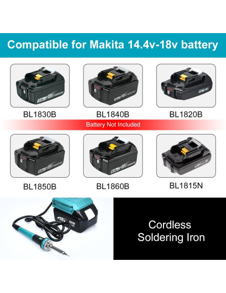 Estación de Soldadura Inalámbrica QSDXNYDC 60W 18V Portátil Estación de Soldadura Inalámbrica QSDXNYDC 60W 18V Portátil