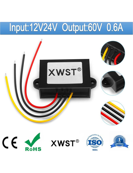 Convertidor de Voltaje DC 12V 24V a 60V 0.6A xwst Convertidor de Voltaje DC 12V 24V a 60V 0.6A xwst