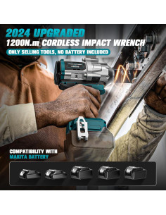 Llave de impacto inalámbrica Cerycose 1/2" 900Nm sin batería 2