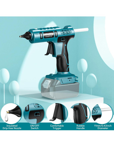 Pistola de Pegamento Inalámbrica MtiolHig 80W para Makita 18V