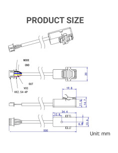 Sensor de Nivel de Líquido Capacitivo Jectse XKC-Y26A-V 2