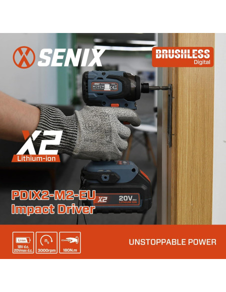 Destornillador de Impacto SENIX X2 20V Inalámbrico 4 Velocidades Destornillador de Impacto SENIX X2 20V Inalámbrico 4 Velocidades