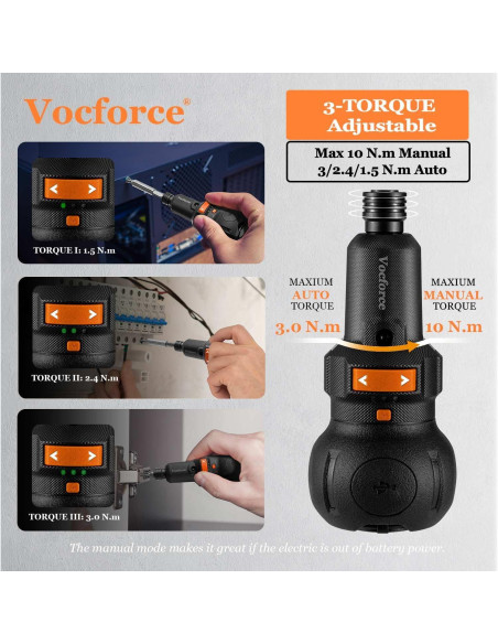 Destornillador Eléctrico 4V Vocforce, 400 RPM, Compacto, 22 Piezas Destornillador Eléctrico 4V Vocforce, 400 RPM, Compacto, 22 Piezas